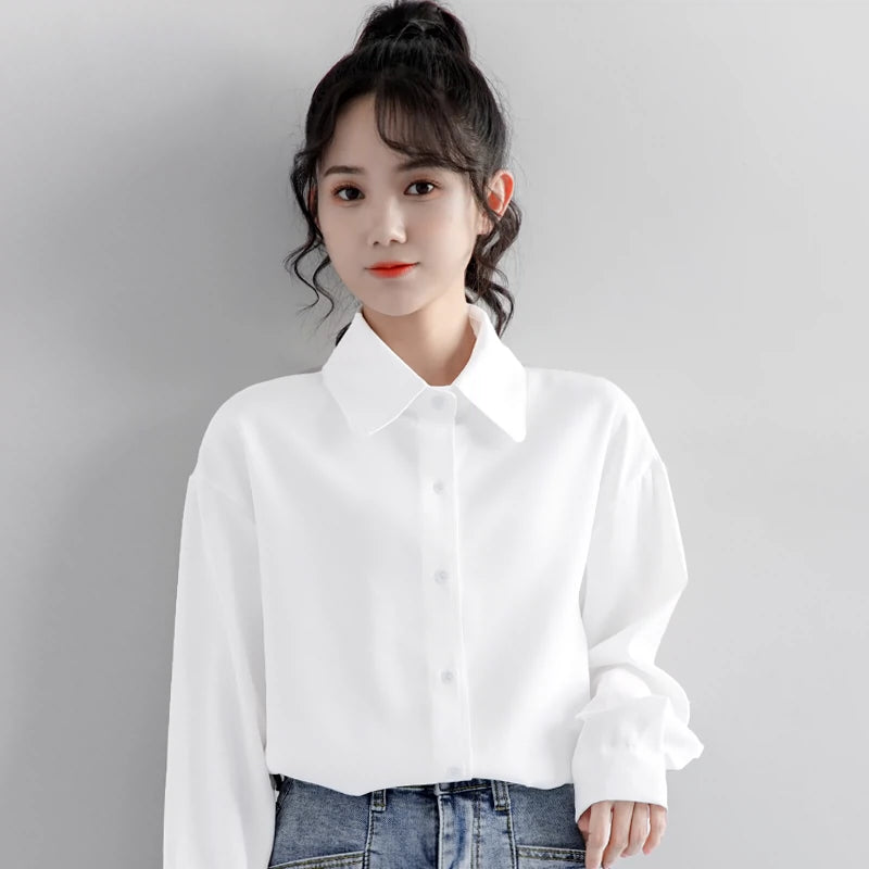 Polo White Long Sleeve Autumn Leisure Inner Shirt