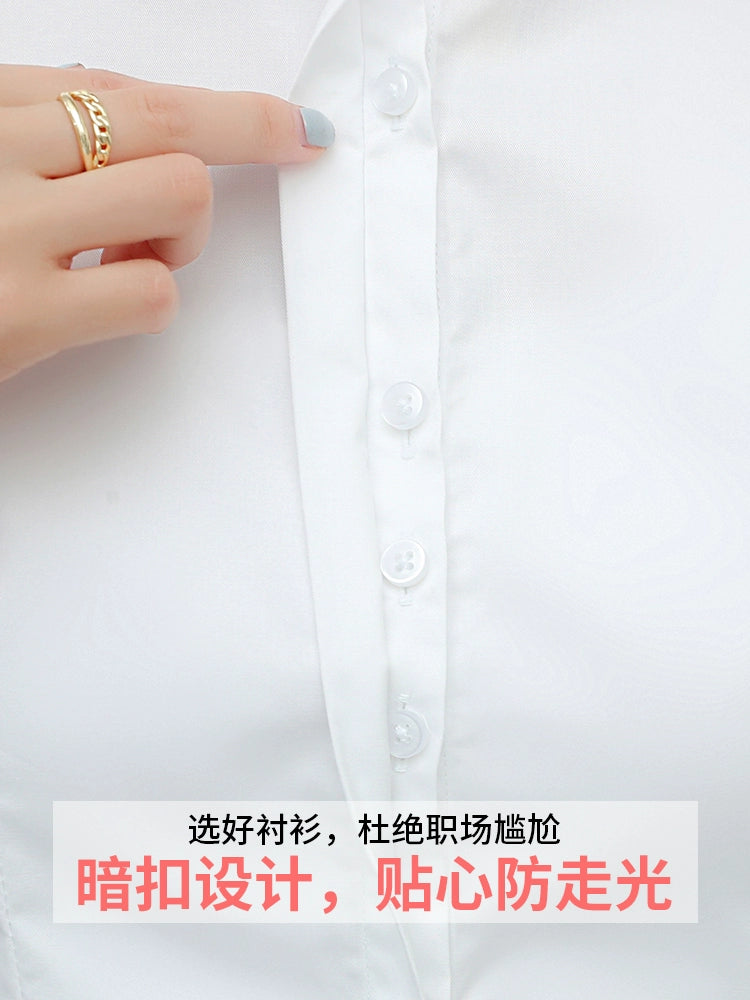 Long Sleeves Formal Suit Work Clothes Slim Fit Inner Wear White Shirt