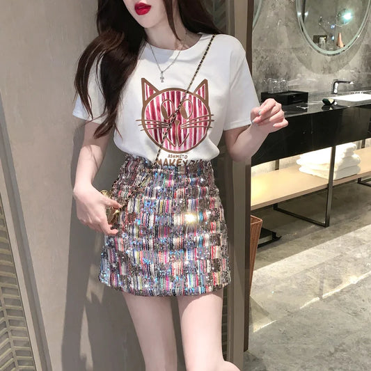 Female Plaid High Waist Bodycon Skirts Streetwear Clothing