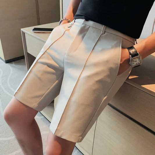 2024 Business Casual Slim Fit Office Short Homme Plus Size