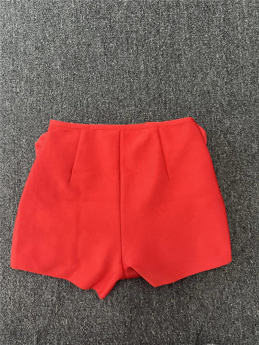 Women High Waist Rose Flowers Elastic Bandage Mini Shorts