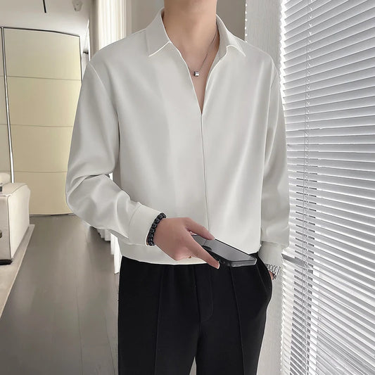 2024 New Men's Long Sleeve Shirt Casual  Anti-Wrinkle work shirt